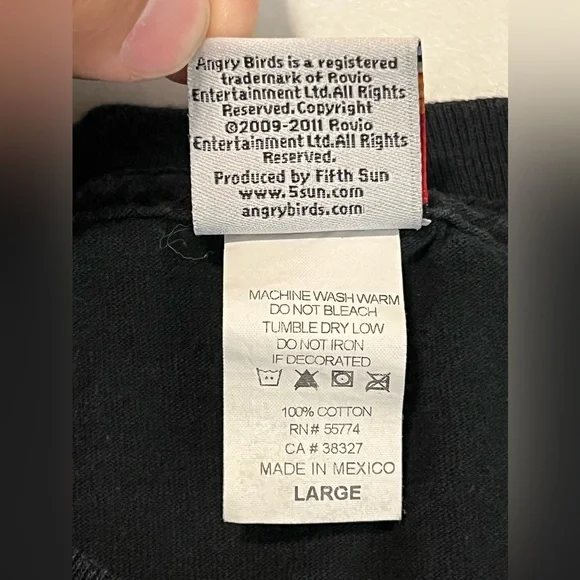 Y2K Angry Birds Space Anim Cartoon Graphic T Shirt Size Large Black S/S - Picture 13 of 13